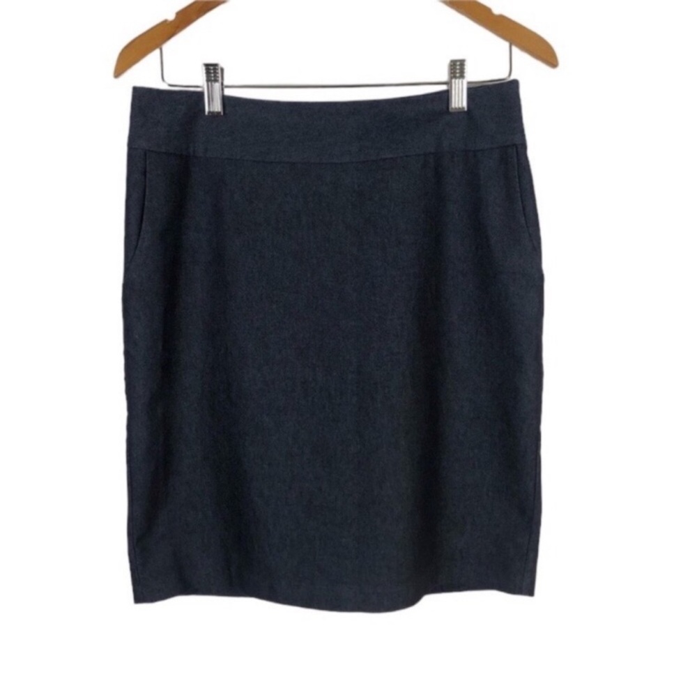 MERONA Women’s Sz 4 lined skirt Exc Cond Lightweight blue denim with pockets